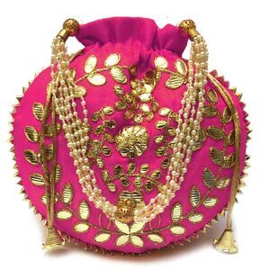 4498 Indian Ethnic Gota patti Potli bag Handbag Purse for Bridal Party